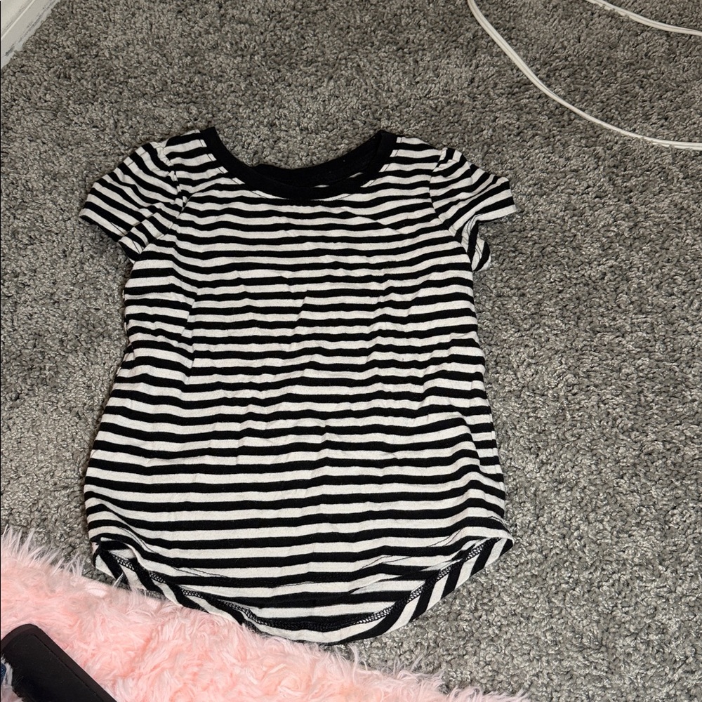 Cat & Jack Black and White Striped Top